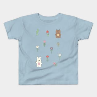 Cute Bear and Bunny Kids T-Shirt